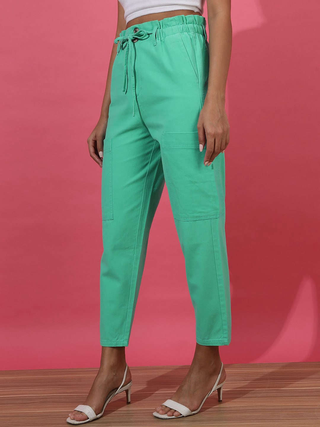 Women's Paperbag Trouser With Patch Pocket