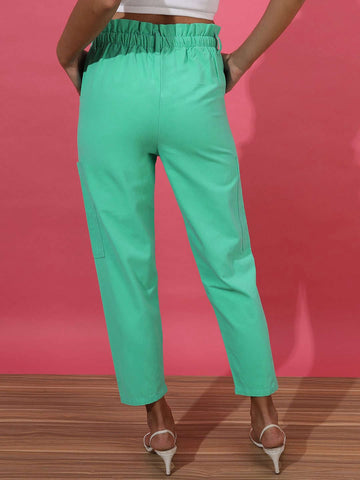 Women's Paperbag Trouser With Patch Pocket