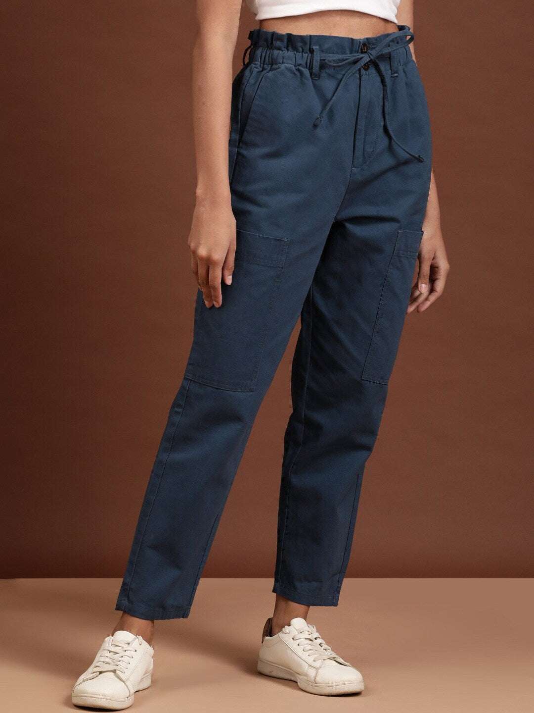 Women's Paperbag Trouser With Patch Pocket
