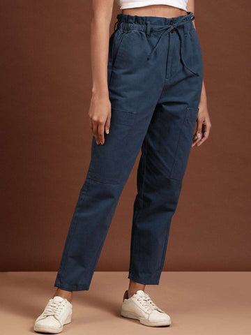 Women's Paperbag Trouser With Patch Pocket