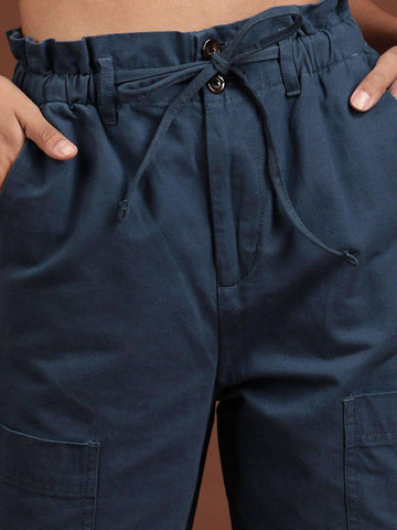 Women's Paperbag Trouser With Patch Pocket