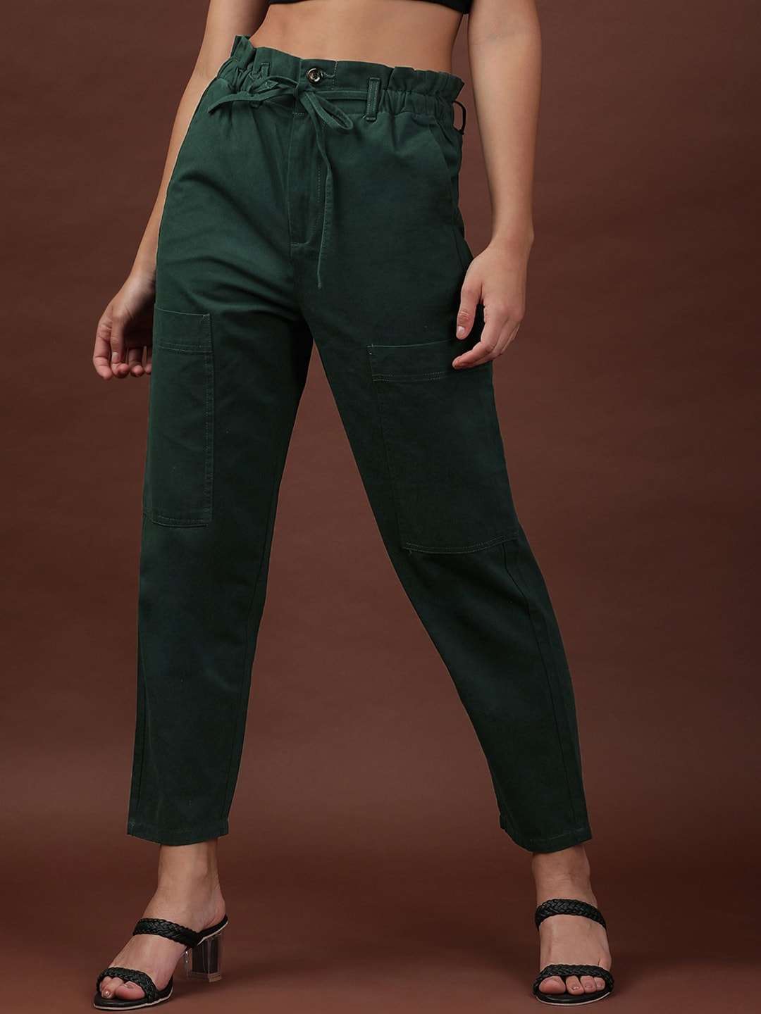 Women's Paperbag Trouser With Patch Pocket