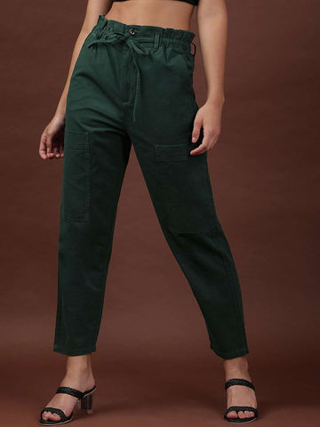 Women's Paperbag Trouser With Patch Pocket