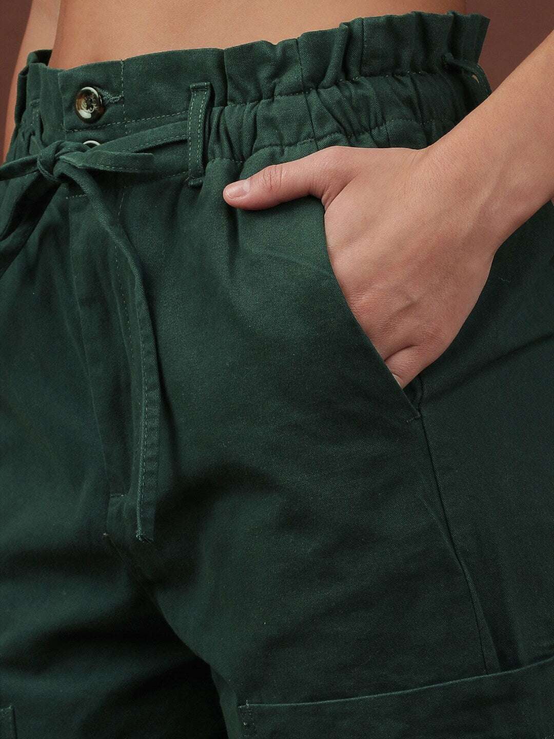 Women's Paperbag Trouser With Patch Pocket