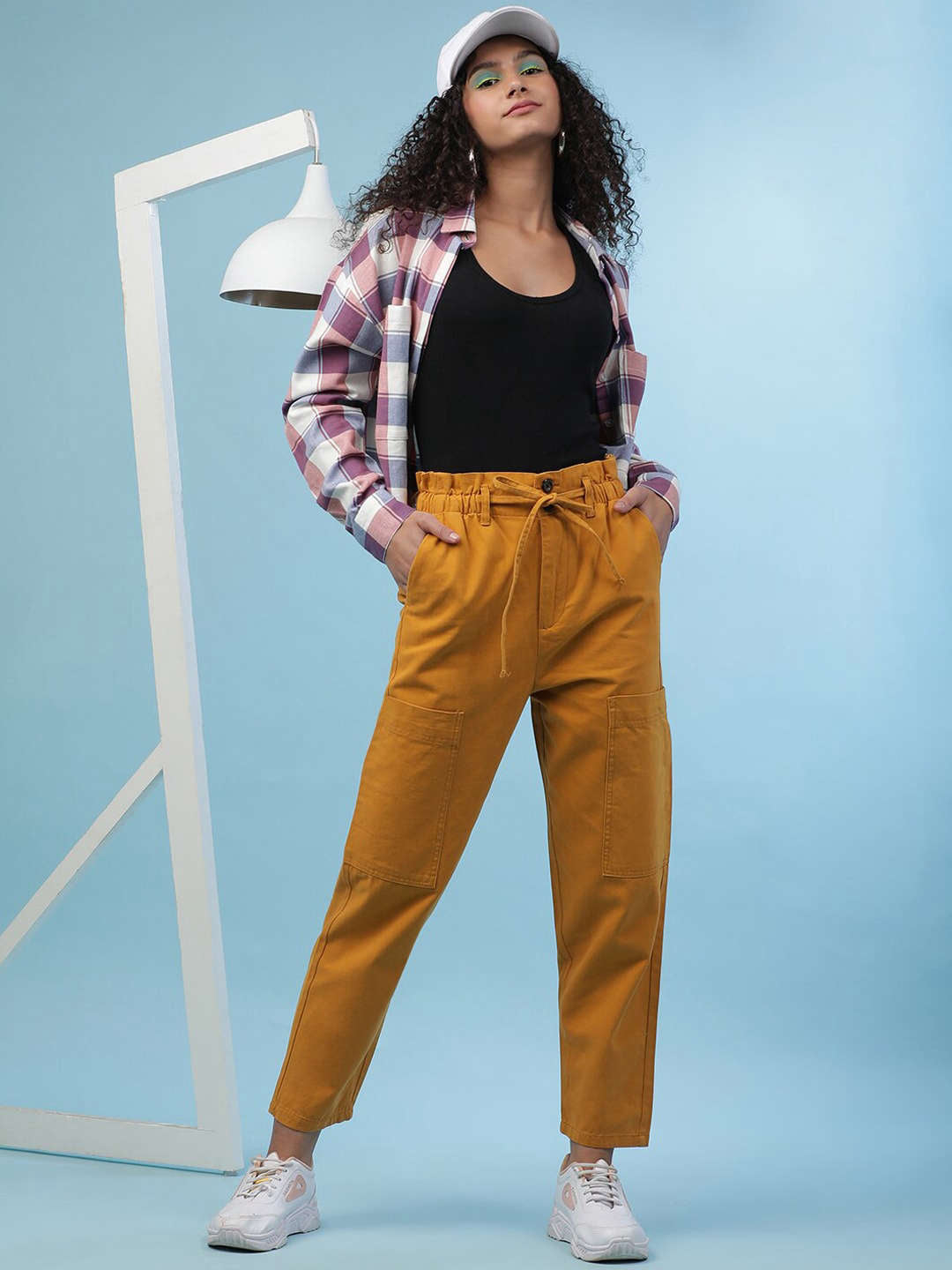 Women's Paperbag Trouser With Patch Pocket