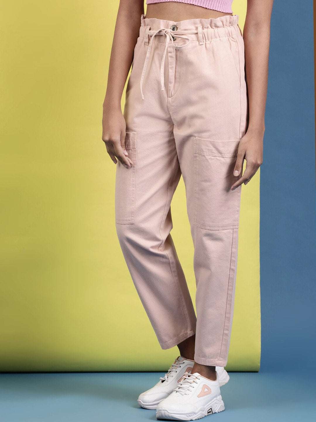 Women's Paperbag Trouser With Patch Pocket