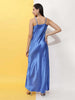 Women's Cowl Neck Satin Maxi Dress With Slit