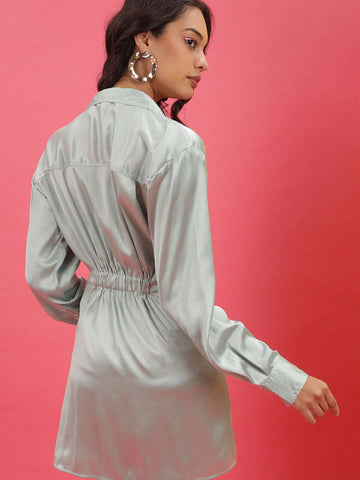 Women's Boxy Fit Pleated Dress