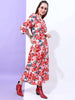 Women's Floral Empire Line Midi Dress