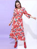 Women's Floral Empire Line Midi Dress