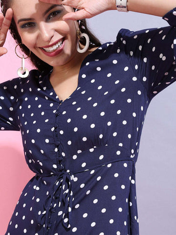 Women's Printed Empire Line Midi Dress