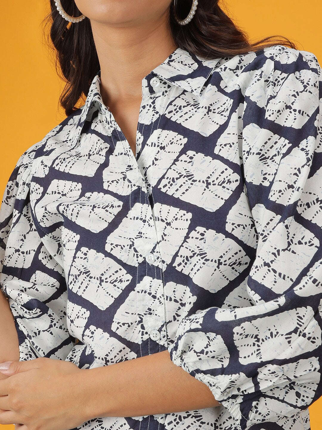 Women's Printed Shirt Dress With Belt