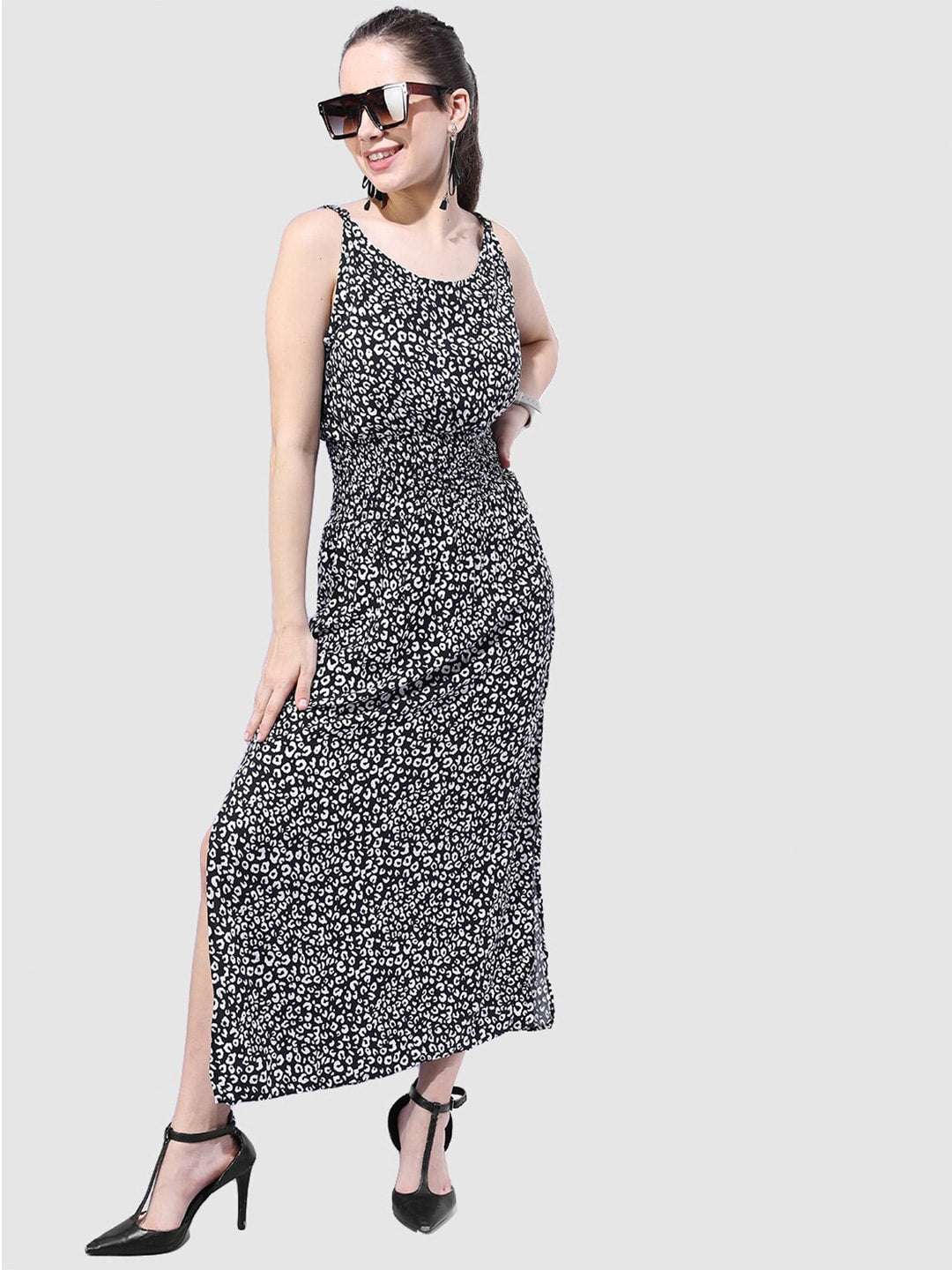 Women's Printed Elasticated Strapy Dress