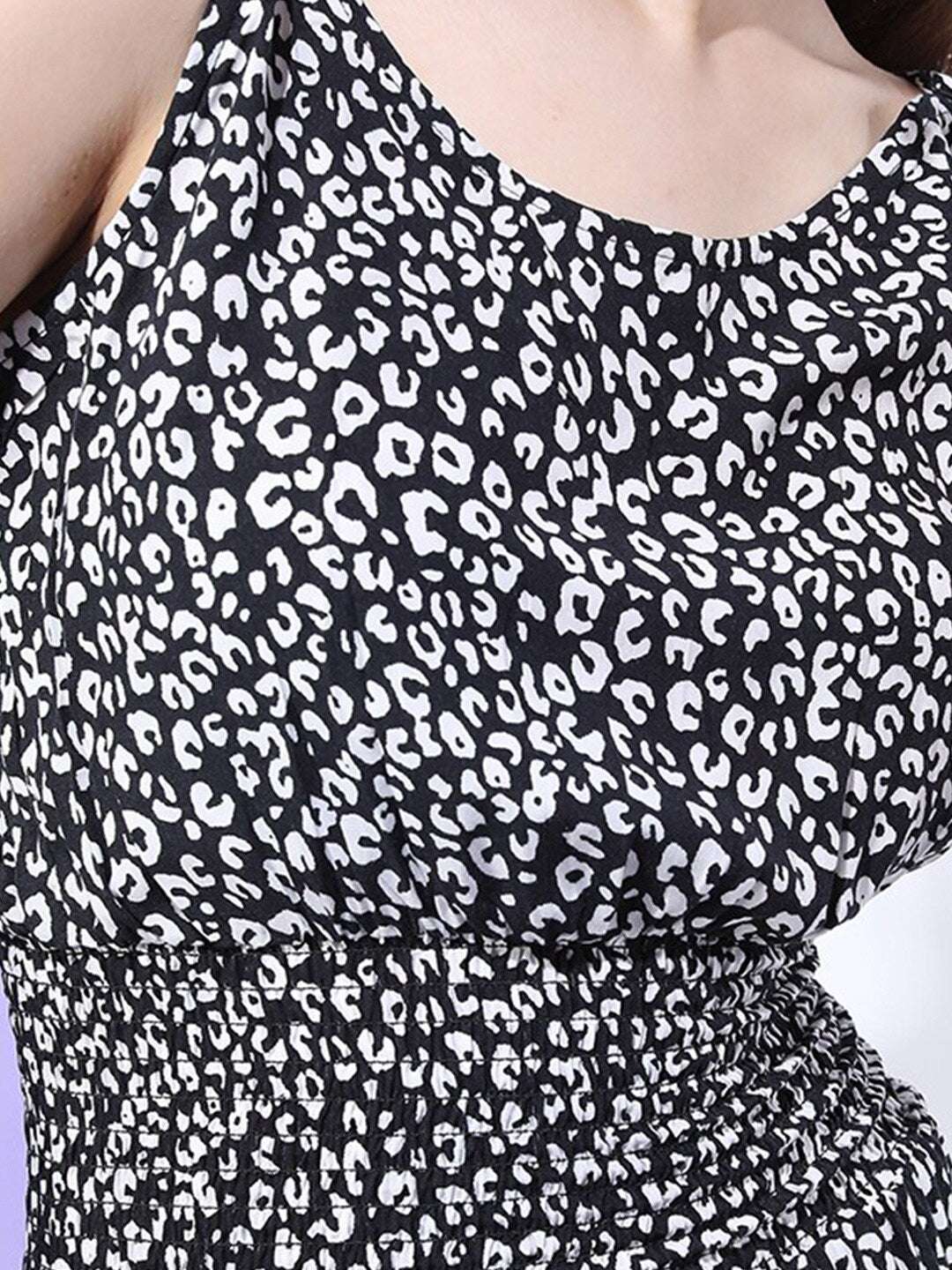 Women's Printed Elasticated Strapy Dress