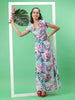 Women's Tropical Maxi Dress With Cut Out