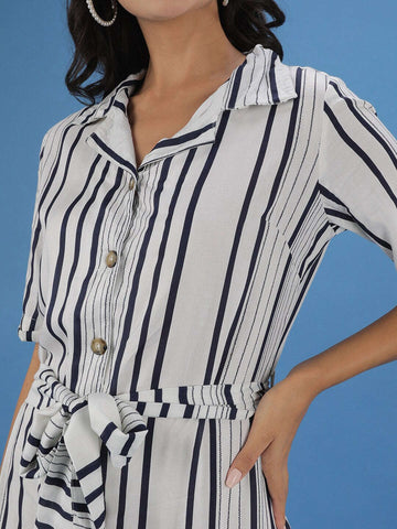 Women's Striped Sheath Dress