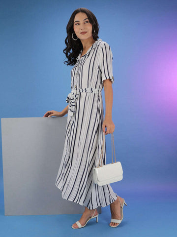Women's Striped Sheath Dress