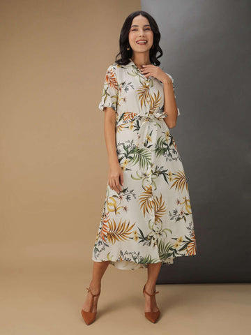 Women's Tropical Printed Sheath Dress