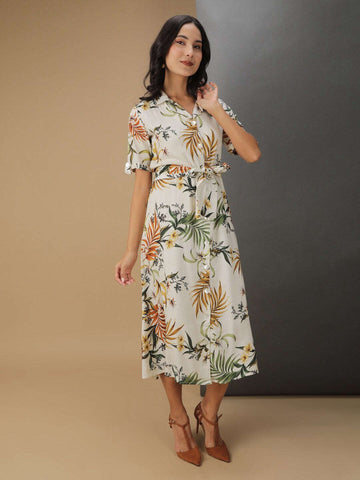 Women's Tropical Printed Sheath Dress