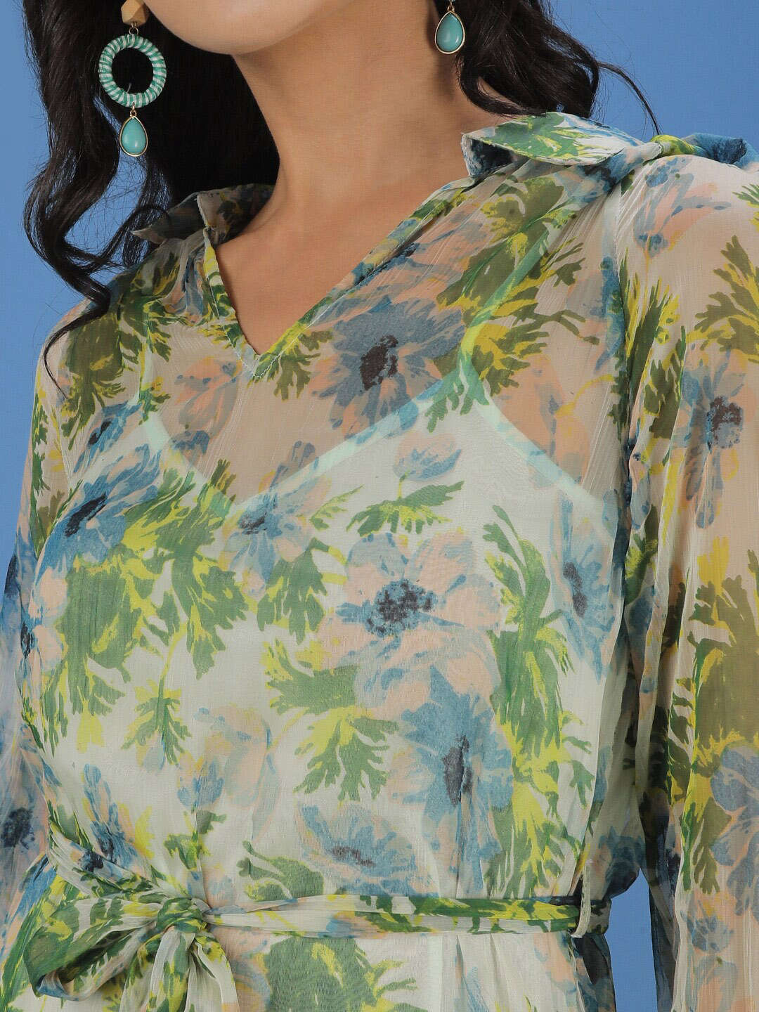 Women's Tropical Printed Flare Maxi Dress