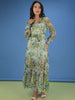 Women's Tropical Printed Flare Maxi Dress