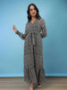 Women's Animal Printed Flare Maxi Dress