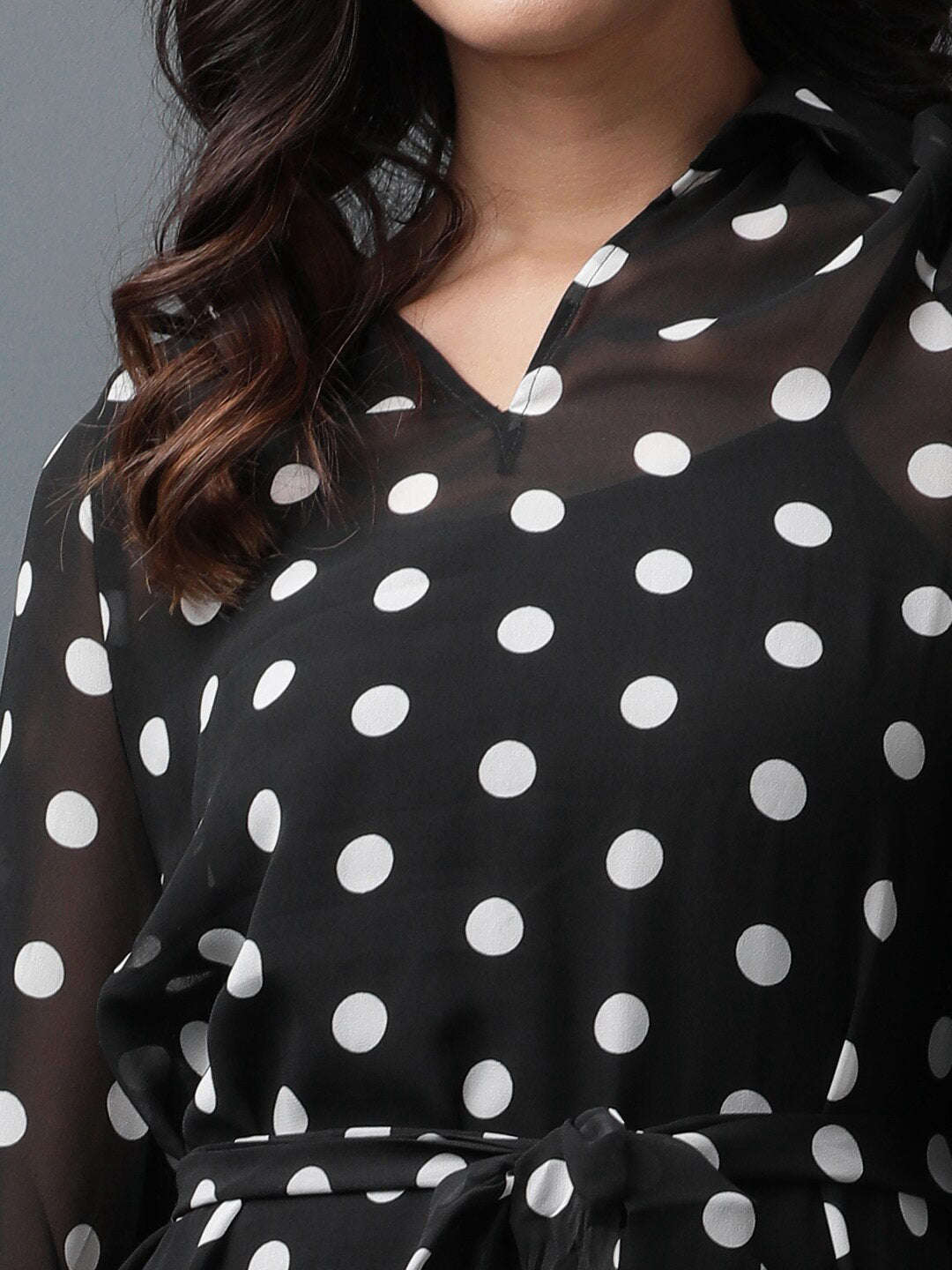 Women Polka Dot Flared Dress