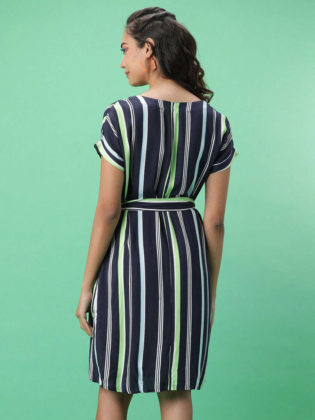 Women's Printed Shirt Dress With Belt