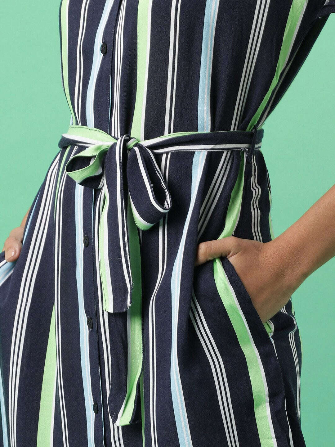 Women's Printed Shirt Dress With Belt