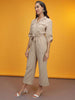 Women's Solid Jumpsuit With Flap Pockets