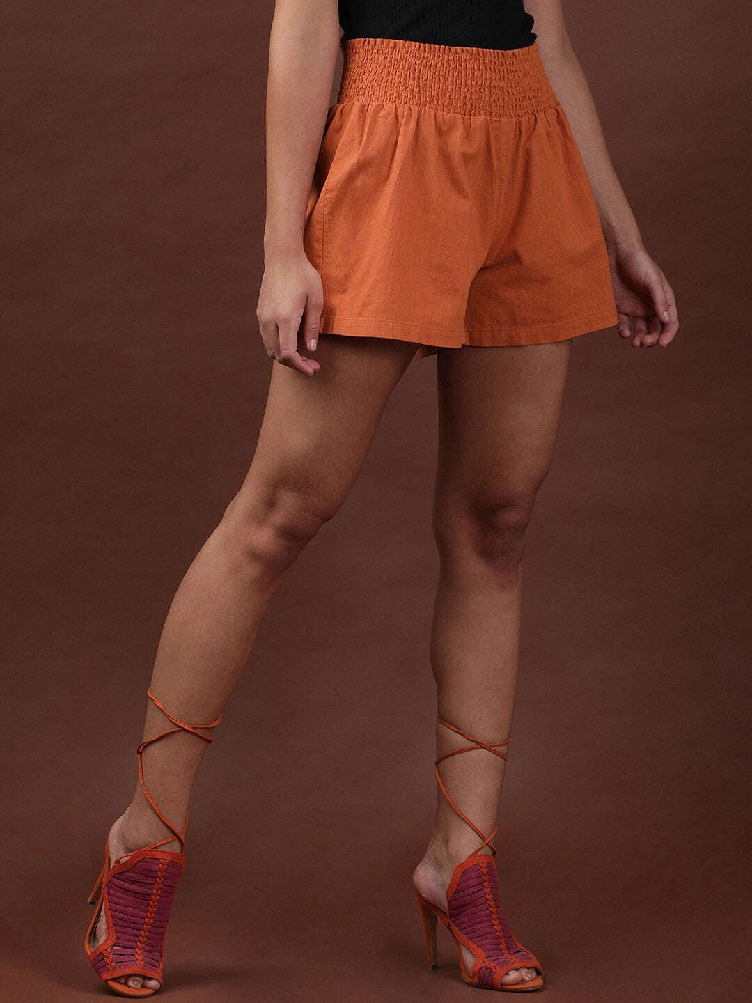 Women's Linen Smocked Shorts