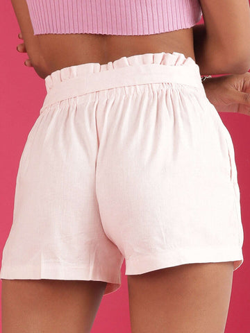 Women's Linen Pleated Shorts