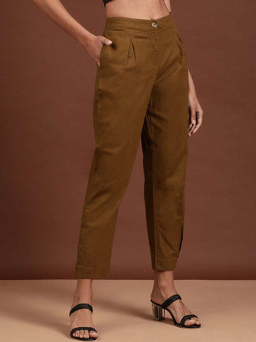 Women's Linen Pleated Pant