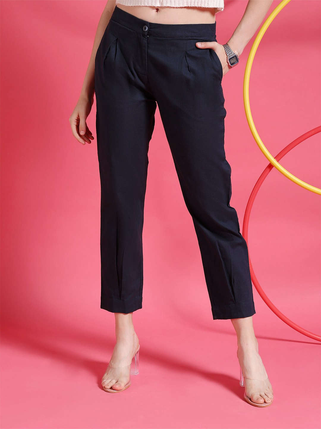 Women's Linen Pleated Pant