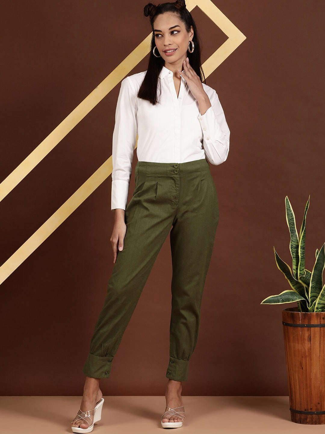 Women's High Waist Pleated Pant