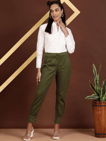 Women's High Waist Pleated Pant