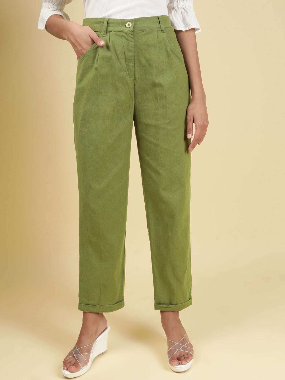 Women's Linen Pleated Pant