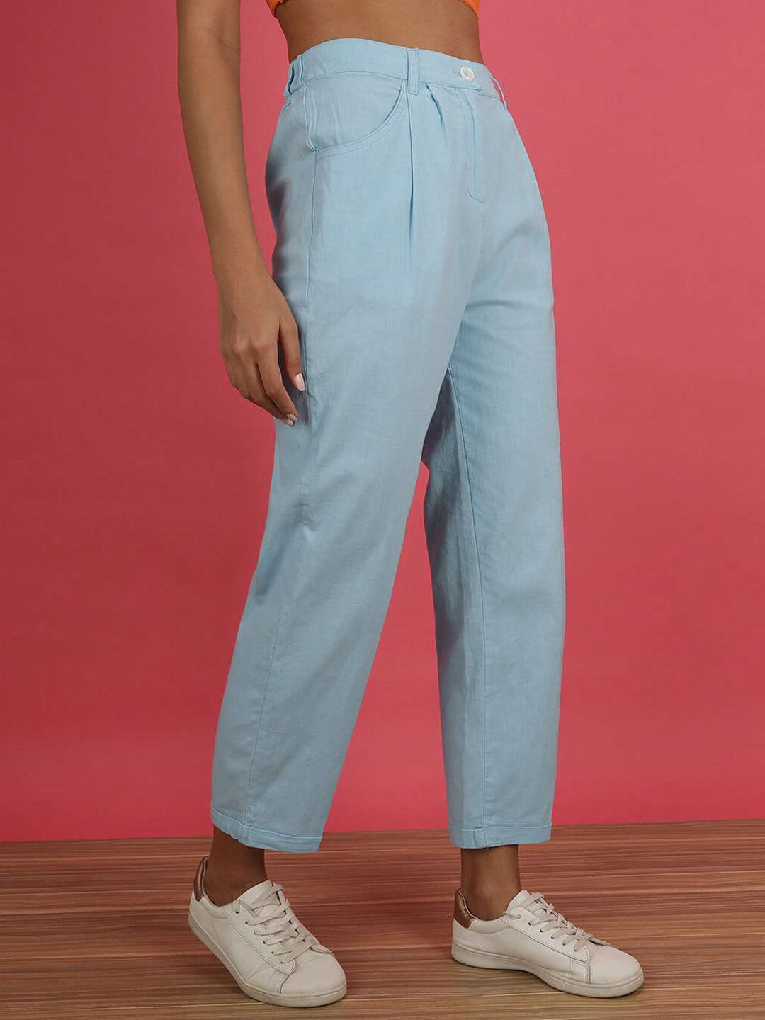 Women's Linen Pleated Pant