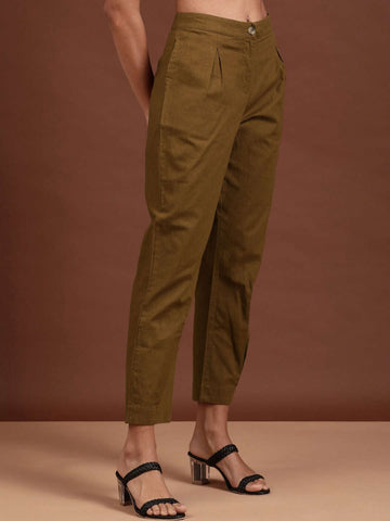 Women's Elasticated Waist Cuffed Trouser