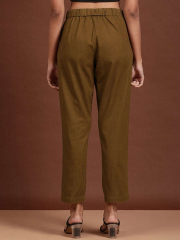 Women's Elasticated Waist Cuffed Trouser