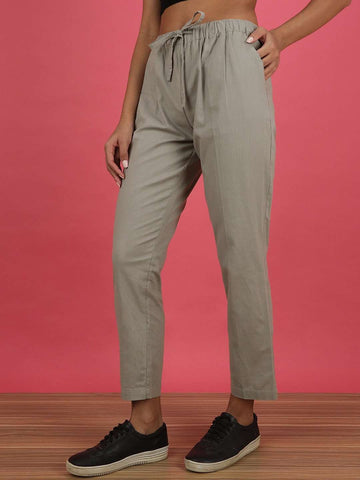 Women's Elasticated Waist Cuffed Trouser