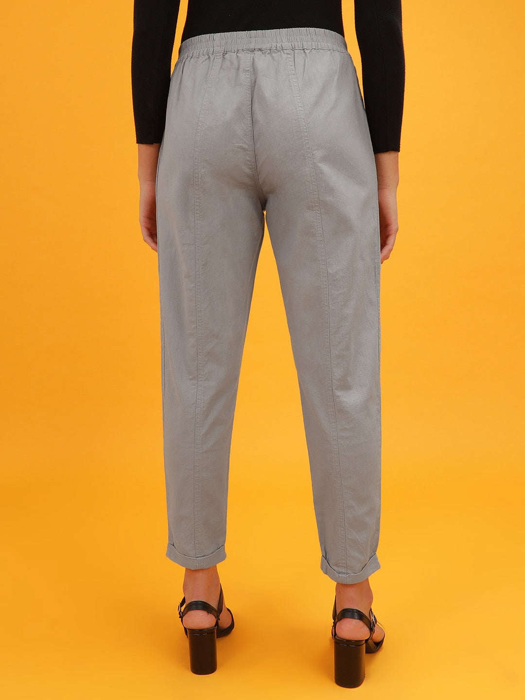 Women's Elasticated Waist Cuffed Trouser