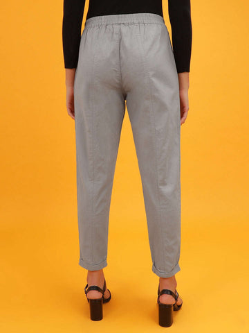 Women's Elasticated Waist Cuffed Trouser
