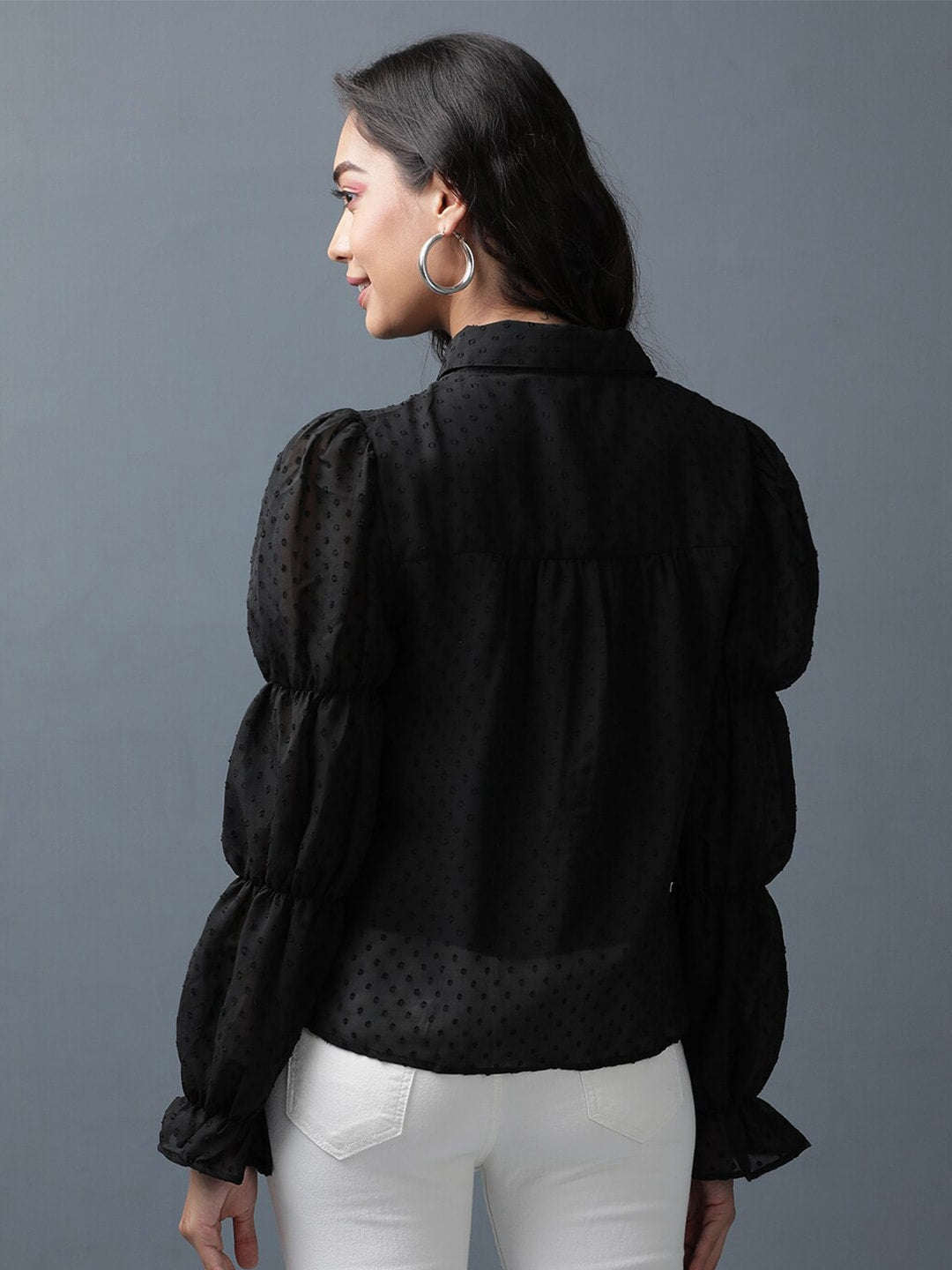 Women's Sheer Ruffle Shirt