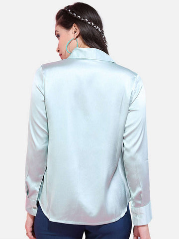 Women's Solid Satin Shirt