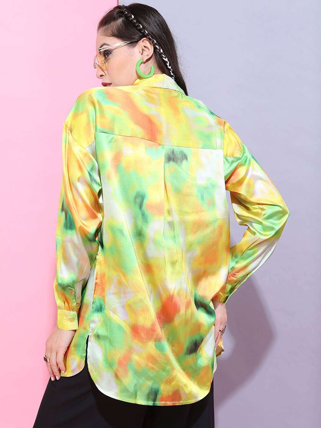 Women's Abstract Printed Oversized Shirt