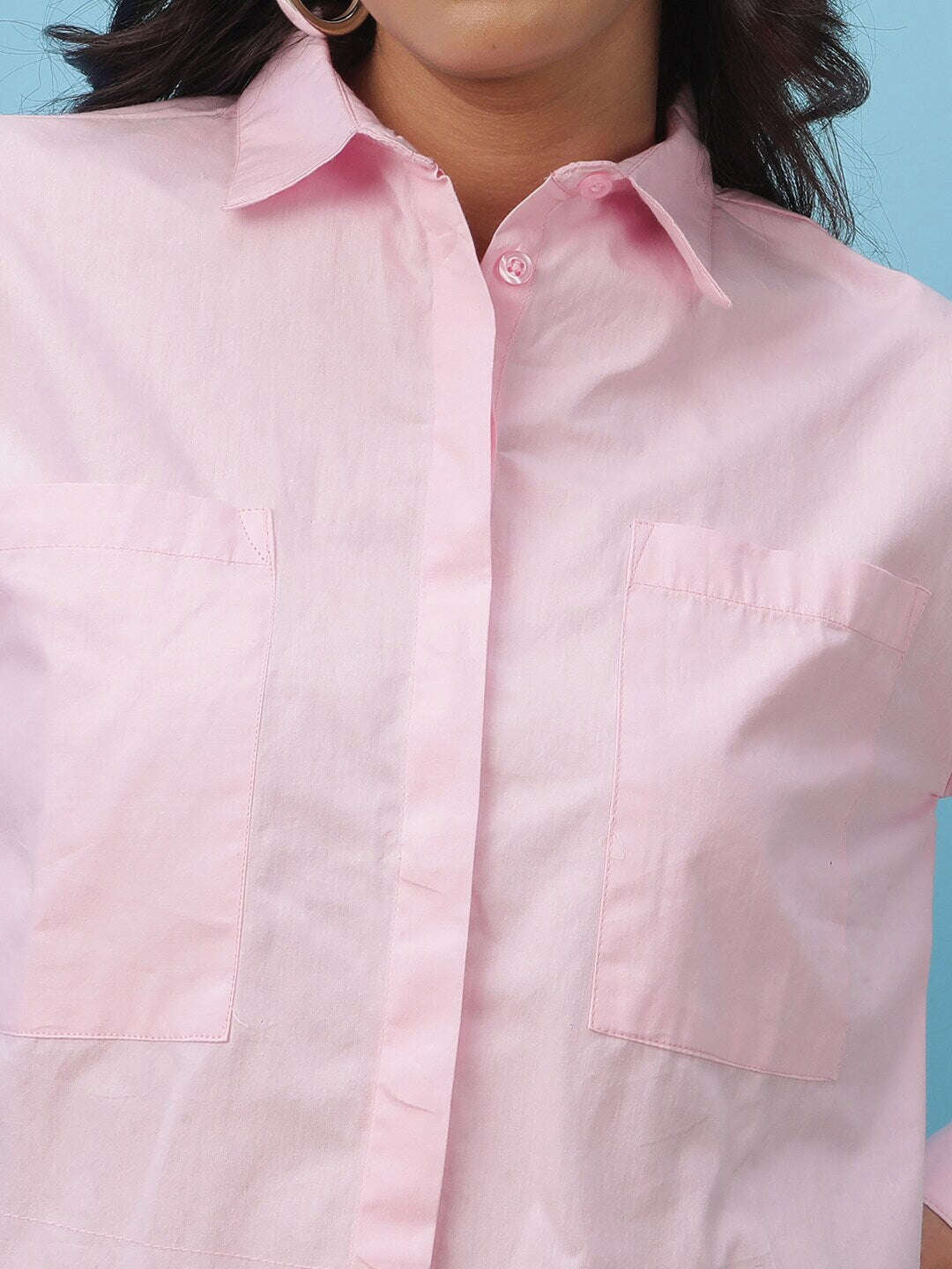 Women's Cropped Solid Shirt
