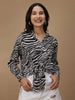 Women's Animal Printed Front Tie Up Shirt