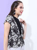 Women's Floral Printed Top With Waist Tie Up