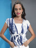 Women's Printed Top With Waist Tie Up